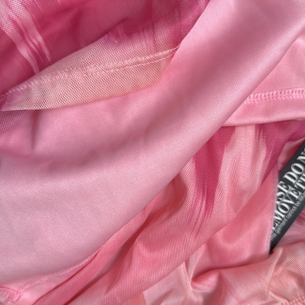 New York & Co Sweet Pea Pink Tie Dye Strapless Boho Wide Leg Jumpsuit XS New - Picture 15 of 17